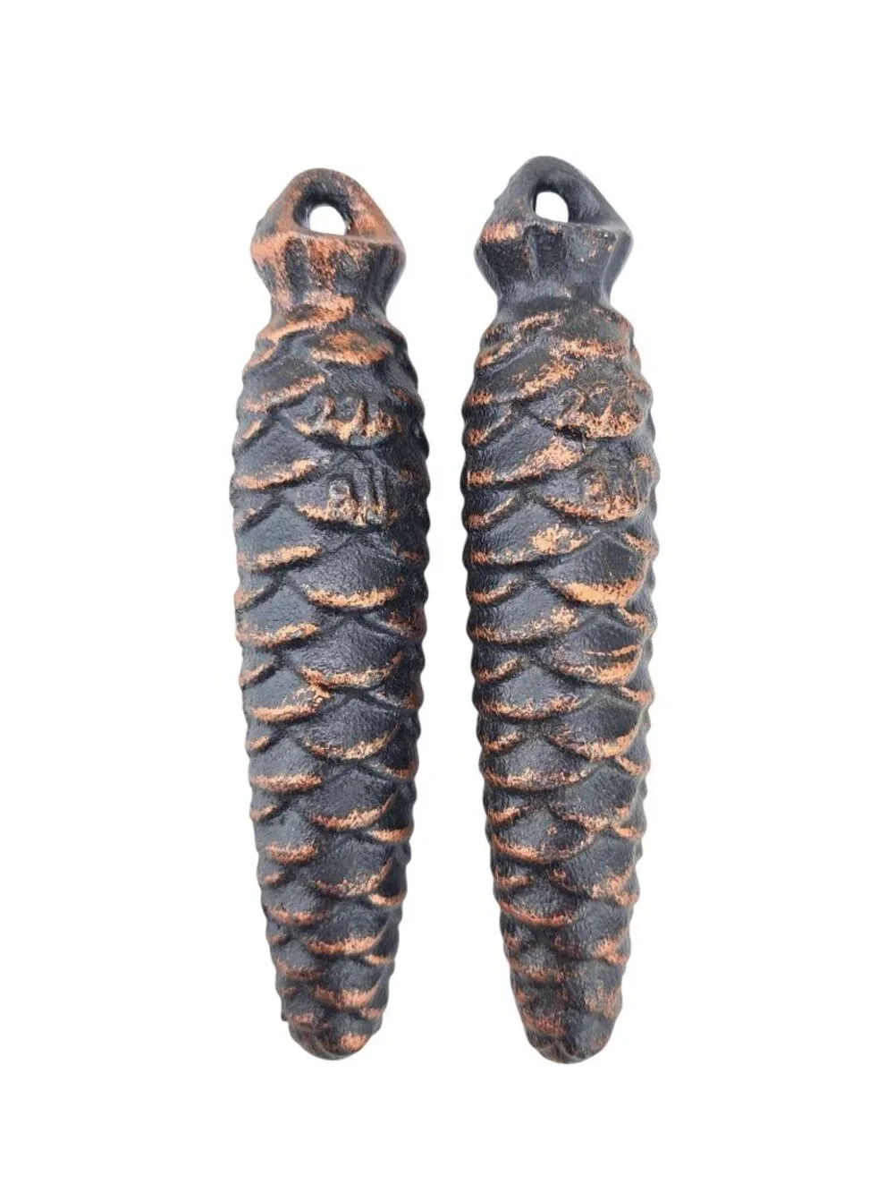 Vintage Cast Iron Pinecone Weights German Cuckoo Clock 275 BU 5 Inch Set Of 2 - Picture 2 of 7